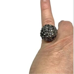 Silver tone Marcasite cocktail ring